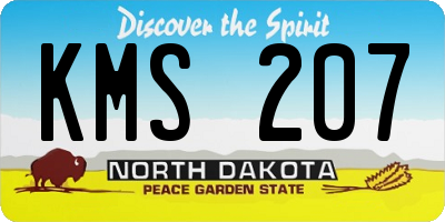 ND license plate KMS207