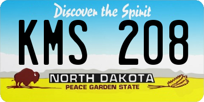 ND license plate KMS208