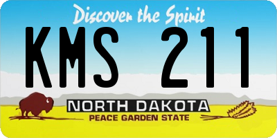 ND license plate KMS211