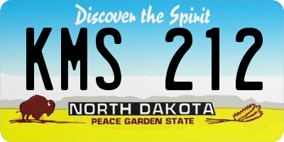ND license plate KMS212
