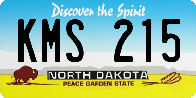 ND license plate KMS215