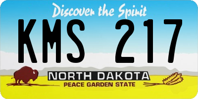 ND license plate KMS217