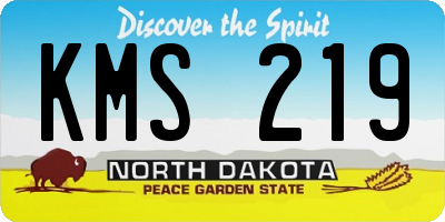 ND license plate KMS219