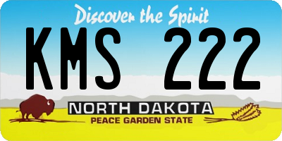 ND license plate KMS222