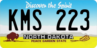 ND license plate KMS223
