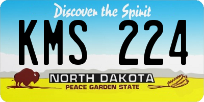 ND license plate KMS224