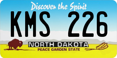 ND license plate KMS226