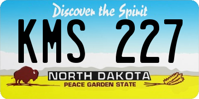 ND license plate KMS227