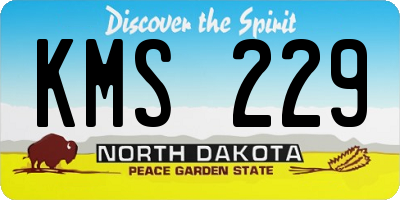 ND license plate KMS229