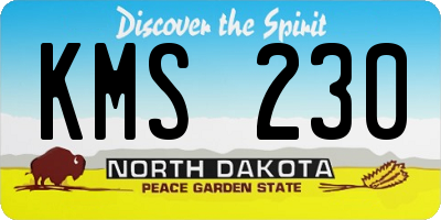 ND license plate KMS230