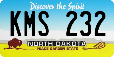 ND license plate KMS232