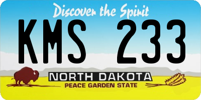 ND license plate KMS233