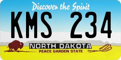 ND license plate KMS234