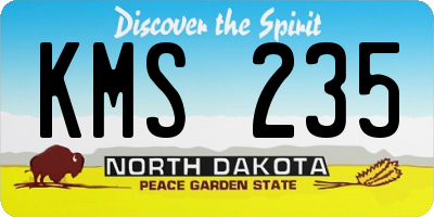 ND license plate KMS235