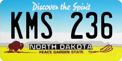 ND license plate KMS236
