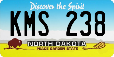 ND license plate KMS238