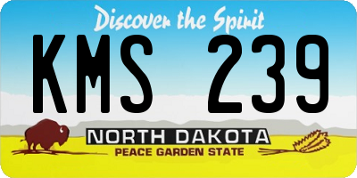 ND license plate KMS239