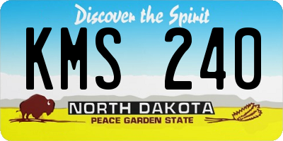 ND license plate KMS240