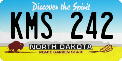 ND license plate KMS242