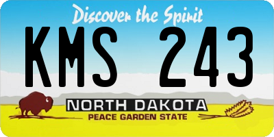 ND license plate KMS243