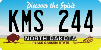 ND license plate KMS244