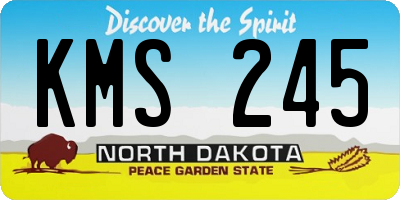 ND license plate KMS245