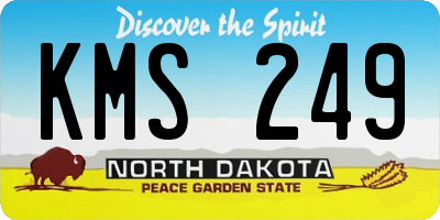 ND license plate KMS249