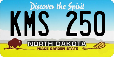 ND license plate KMS250