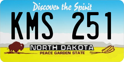 ND license plate KMS251