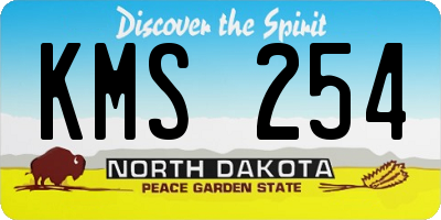 ND license plate KMS254
