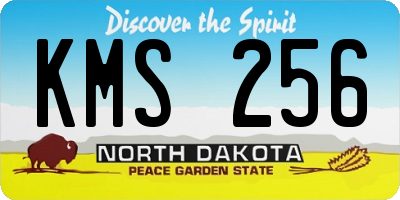 ND license plate KMS256
