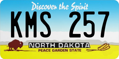 ND license plate KMS257