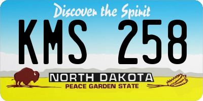 ND license plate KMS258