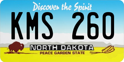 ND license plate KMS260