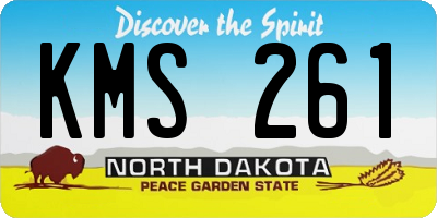ND license plate KMS261