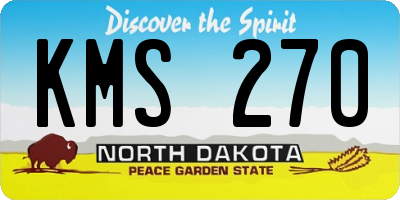 ND license plate KMS270