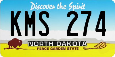 ND license plate KMS274