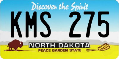 ND license plate KMS275