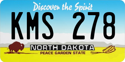 ND license plate KMS278