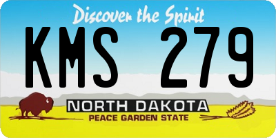 ND license plate KMS279