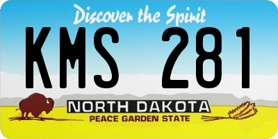 ND license plate KMS281