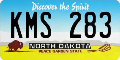 ND license plate KMS283