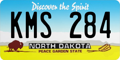 ND license plate KMS284