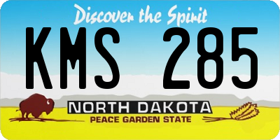 ND license plate KMS285
