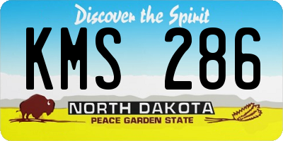 ND license plate KMS286