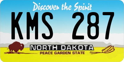 ND license plate KMS287