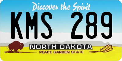 ND license plate KMS289
