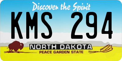 ND license plate KMS294