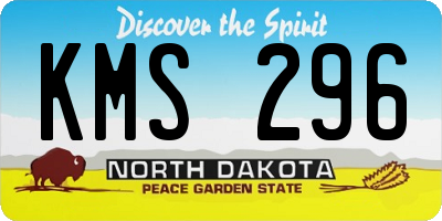 ND license plate KMS296