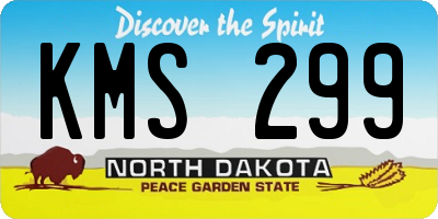 ND license plate KMS299